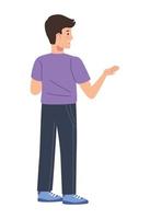 man standing talking vector