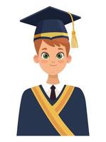 redhead boy graduate character vector