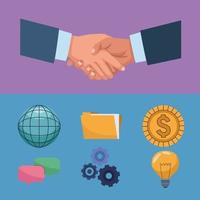 handshake and deal icons vector