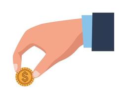 hand with coin vector