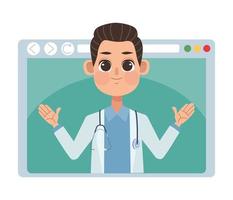 webpage with doctor vector