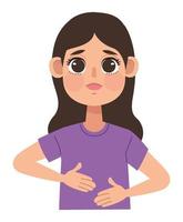 woman with stomach ache vector