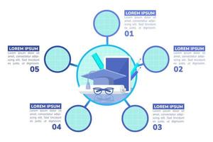 Higher education degree blue infographic chart design template vector