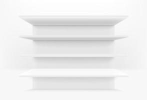 Empty white clean store rack vector