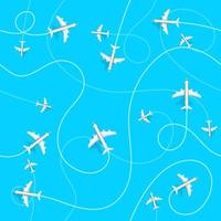 Airplane destinations vector seamless background
