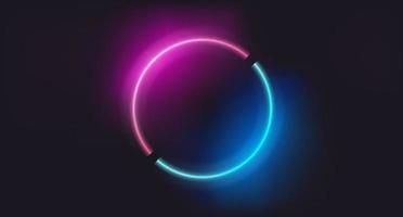 Neon glowing circle elements on dark background vector