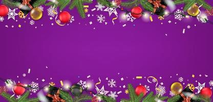 Holiday greeting card template. Top view vector