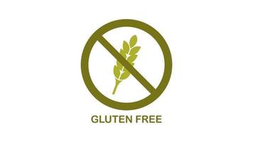 símbolo libre de gluten ilustrado sobre un fondo video