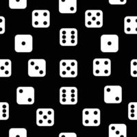 Six Sides Dice Faces on Black Background Seamless Pattern vector