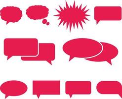 Speech Bubble Icon Set. Different Empty Discussion, Dream, Thought, Message, Chat Sign vector