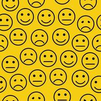 Happy, Angry, Disappointed and Sad Emoji Face Seamless Background Pattern vector