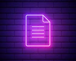 Feedback neon icon. Elements of education set. Simple icon for websites, web design, mobile app, info graphics isolated on brick wall. vector