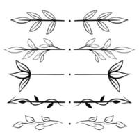 Set of text delimiters hand drawing vector