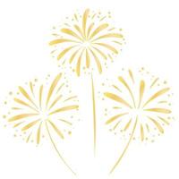 Set of gold fireworks hand drawing vector