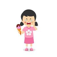 Sad Cute Kids Sick Suffer Toothache Cavity vector