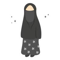 muslimah vistiendo niqab vector