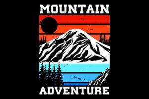 mountain adventure retro vintage design vector