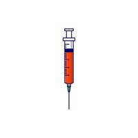 Syringe cartoon style icon illustration vector