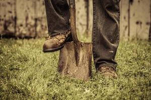 Details of feet and Shovel photo