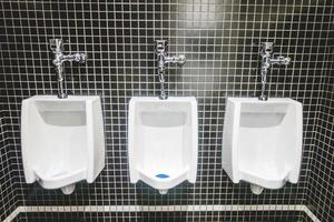 White Urinal on Back Tiles Wall photo