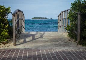Bridge with a Desert Island in Background photo