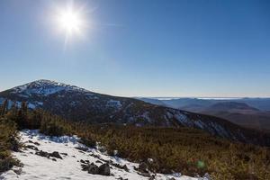 La cima de la montaña Richardson en el parque nacional de Gaspe en Quebec, Canadá foto