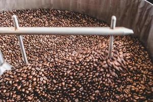 Cylinder mixer with coffee beans photo