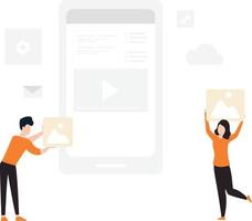 A boy or a girl working on web development. vector