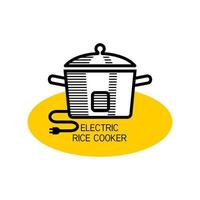 Electric Rice Cooker for cooking outline vector for packaging design