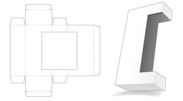 caja con ventana de visualización plantilla troquelada vector