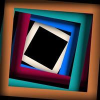 Colored paper square and frame background vector