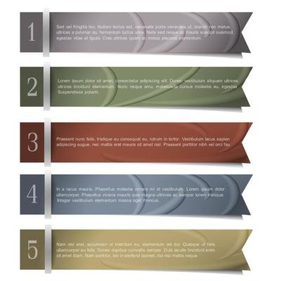 Numbered ribbons banners