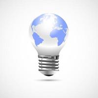 Light Bulb with Earth Globe vector