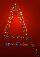 Christmas tree formed garland lights vector