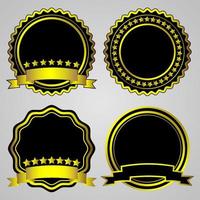 Gold framed labels vector