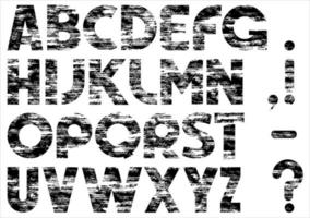 Grungy alphabet set vector