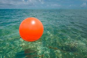 Red Round Buoy in the Caribbea photo