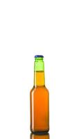 Pry-Off Green Beer Bottle Detail Isolated on White photo