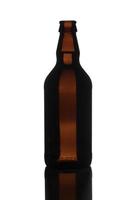 Pry-Off Brown Beer Bottle Detail Isolated on White photo