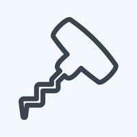 Icon Wine Opener - Line Style vector