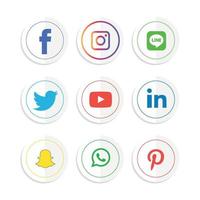 tecnología de iconos planos de redes sociales, red. venta de cara sonriente de grupo de fondo. compartir, me gusta, ilustración vectorial twitter, youtube, whatsapp, snapchat, facebook, instagram, tiktok, tok vector