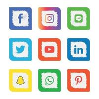 Social Media flat icons technology, network. background  group smiley face sale. Share, Like, Vector illustration Twitter, YouTube, WhatsApp, Snapchat, Facebook, instagram, tiktok, tok