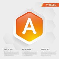 Conjunto de colección de gota de icono de vitamina A, colecalciferol. gota de oro gota del complejo vitamínico. médico para la ilustración de vector de salud