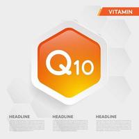 conjunto de colección de gotas de icono de vitamina q10, colecalciferol. gota de oro gota del complejo vitamínico. médico para la ilustración de vector de salud