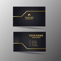 elegant business card template with gold concept modern geometric card black vector