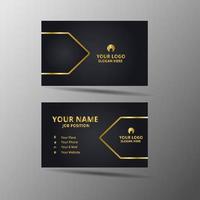 elegant business card template with gold concept modern geometric card black vector