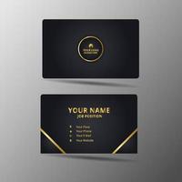 elegant business card template with gold concept modern geometric card black vector