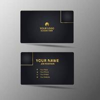 elegant business card template with gold concept modern geometric card black vector