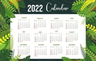 2022 Floral Calendar Template vector