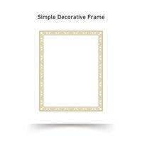 marco cuadrado de adorno decorativo. borde de línea dorada simple para foto, diseño de certificado vector
